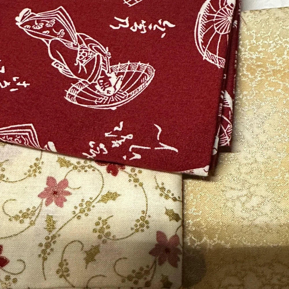 Betty Blais Kimonos Paper Pieced Quilt Pattern & Fabric Lot Embellishment Villag
